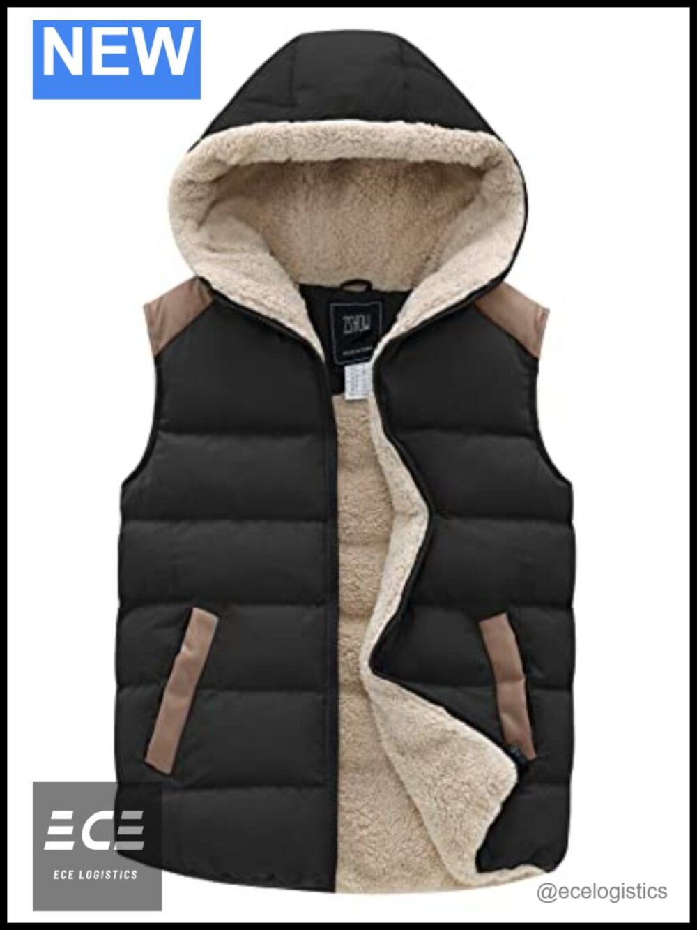 ZSHOW Women's Quilted Puffer Vest Hooded Fleece Lined Winter Outerwear